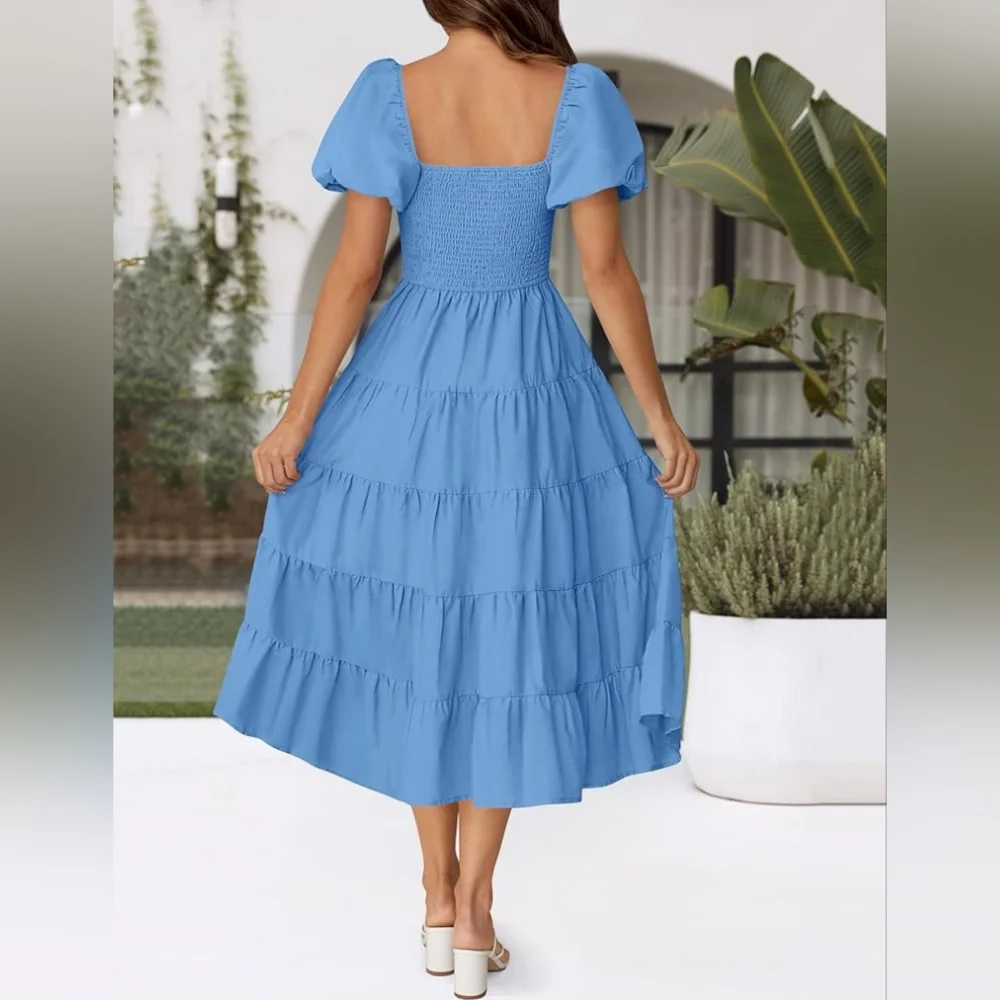 SALE🎉 Host Pick🎉 🌺 Beautiful Summer Ruffled Midi Dress 🌺 - Picture 6 of 11